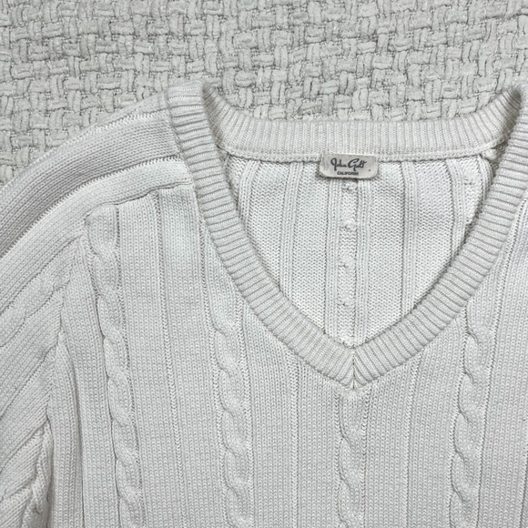 Brandy Melville Ida Cotton Cable Knit V Neck Sweater - Picture 3 of 6